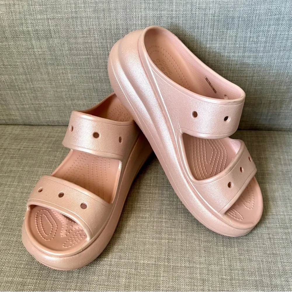Crocs Crush Metallic Slide Sandals - Picture 1 of 5